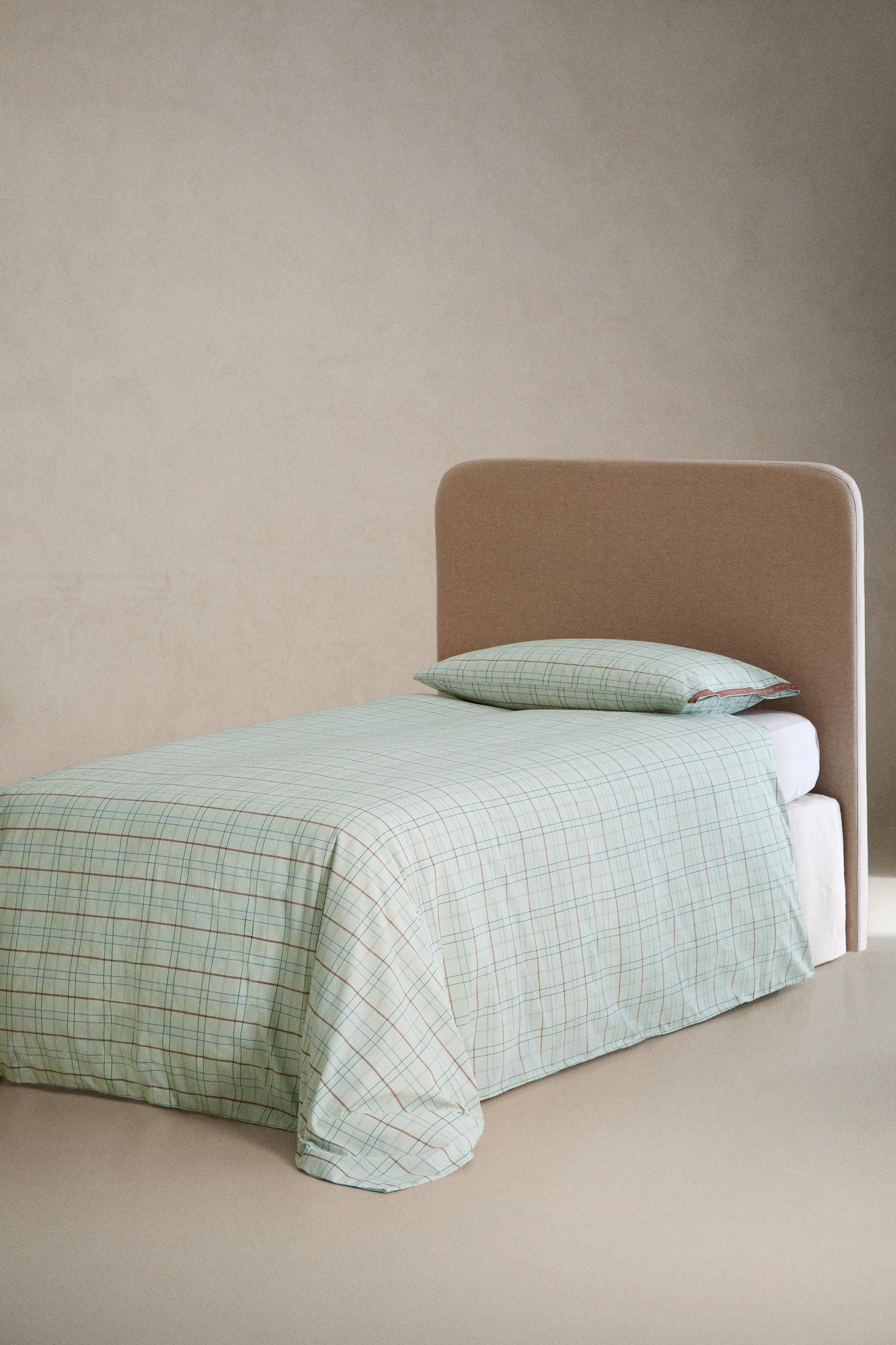 KIDS GREEN CHECK DUVET COVER